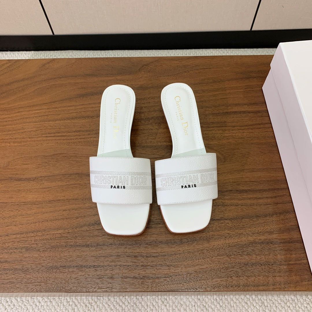 DIOR 25S HIGH-HEEL SANDALS 40 MM IN WHITE CALFSKIN - 34