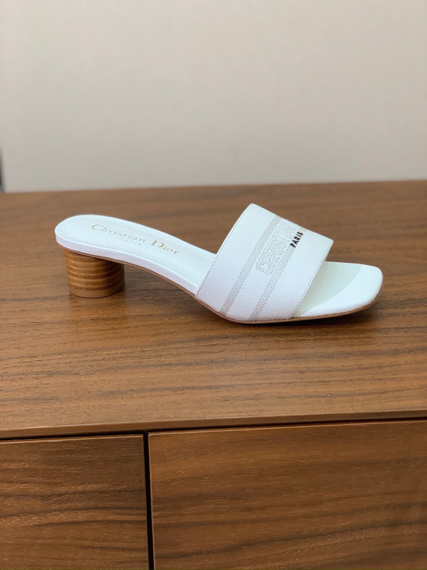 DIOR 25S HIGH-HEEL SANDALS 40 MM IN WHITE CALFSKIN - 34