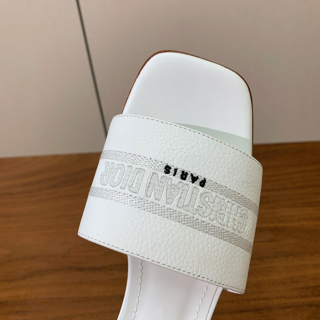DIOR 25S HIGH-HEEL SANDALS 40 MM IN WHITE CALFSKIN - 34