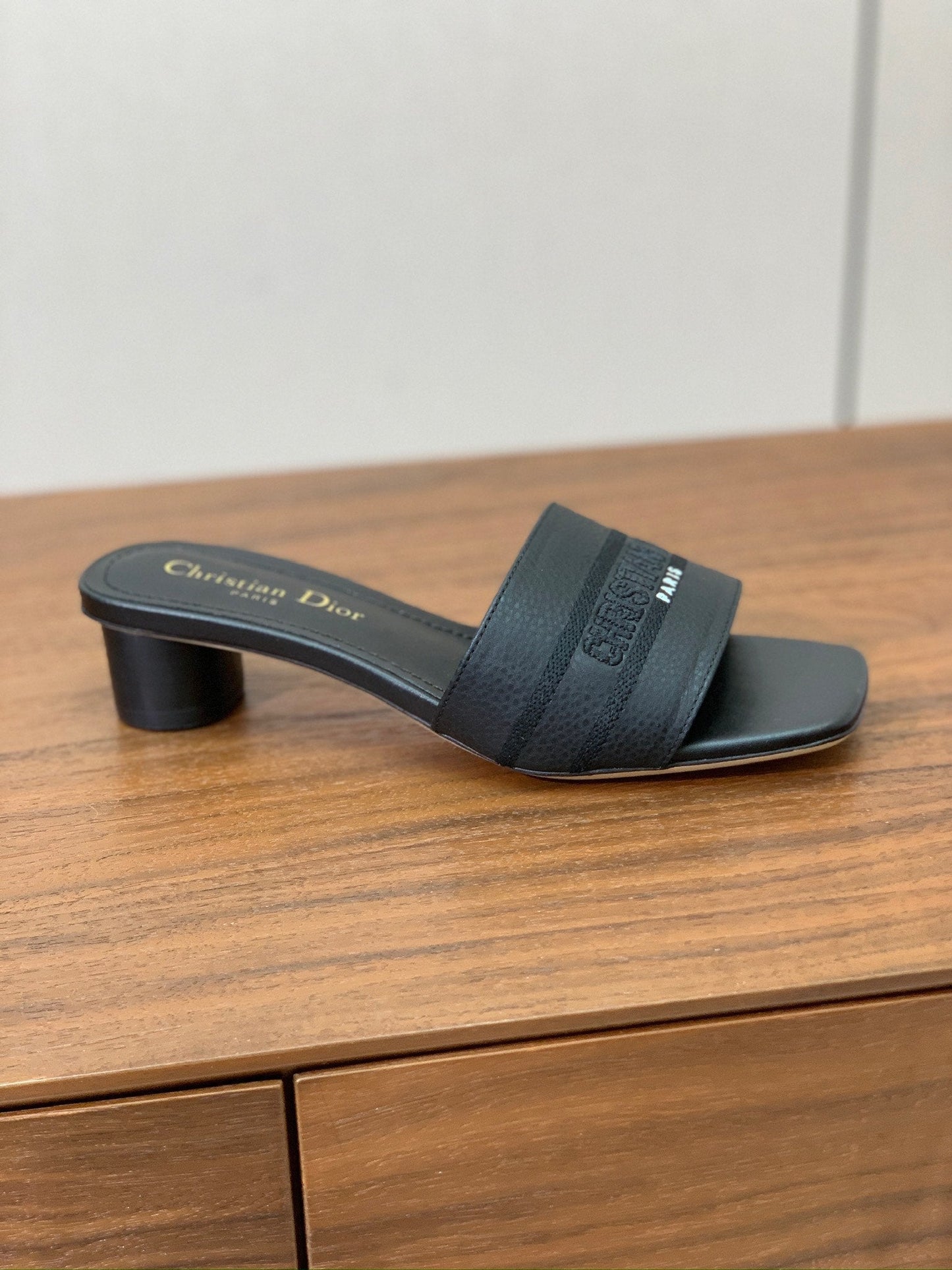 DIOR 25S HIGH-HEEL SANDALS 40 MM IN BLACK CALFSKIN - 34