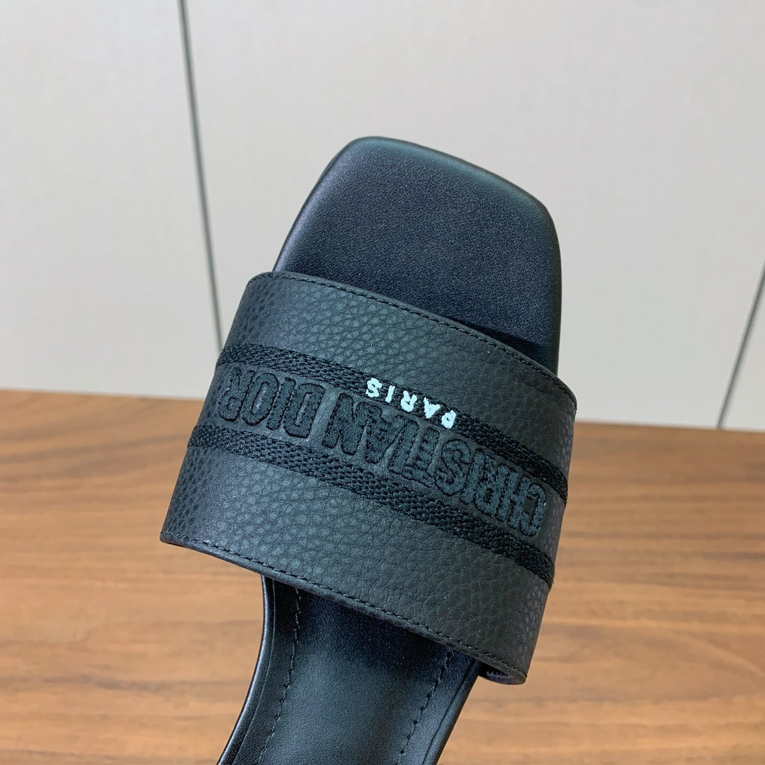 DIOR 25S HIGH-HEEL SANDALS 40 MM IN BLACK CALFSKIN - 34