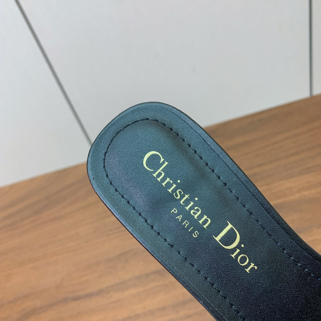 DIOR 25S HIGH-HEEL SANDALS 40 MM IN BLACK CALFSKIN - 34