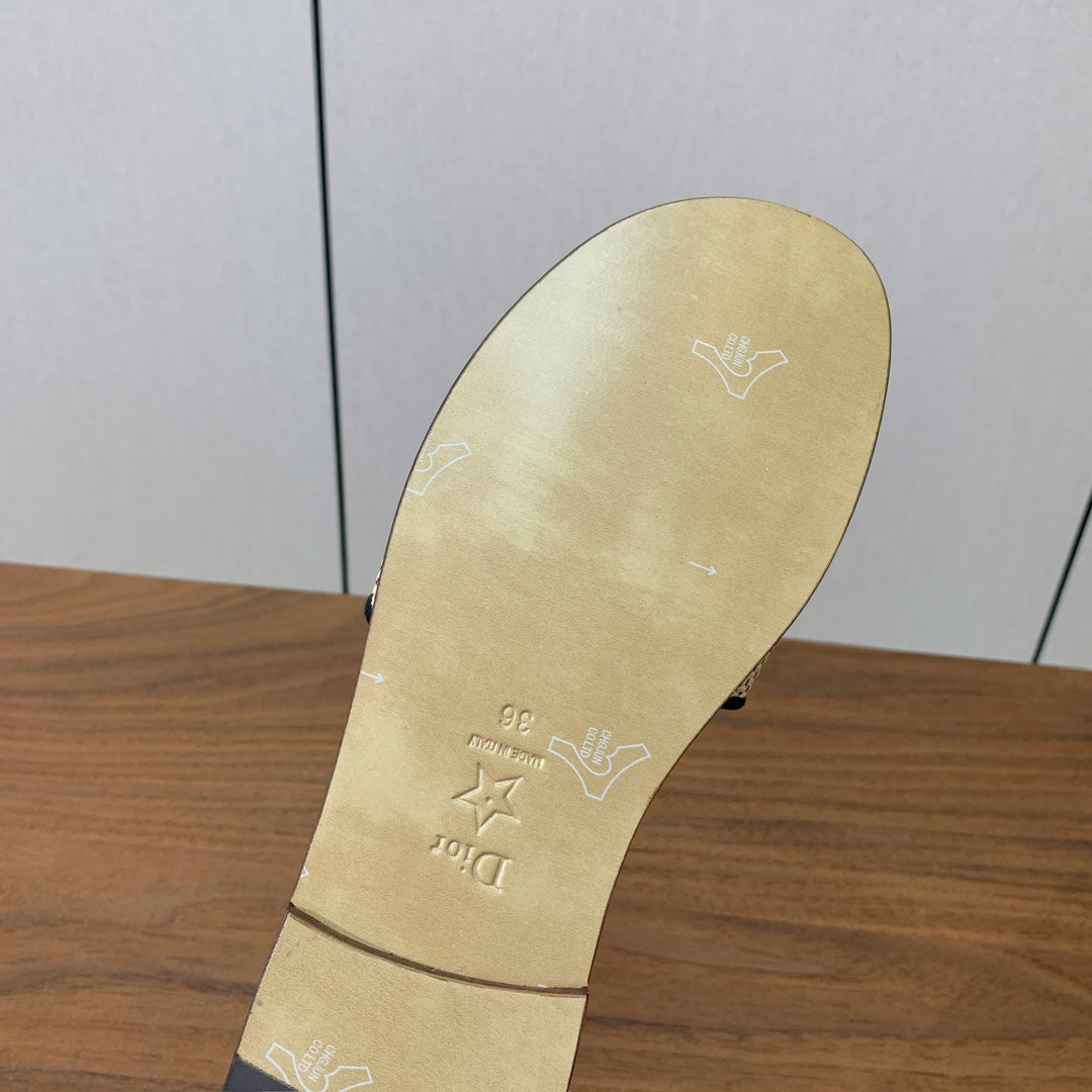 DIOR 25S DWAY SLIDE IN MULTICOLOR CALFSKIN AND FABRIC STYLE 2 - 34
