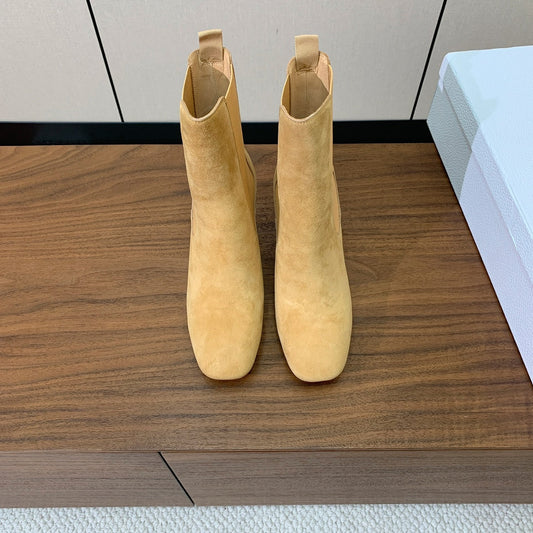 DIOR 25S ANKLE BOOTS 80 MM IN BEIGE SUEDE - 35