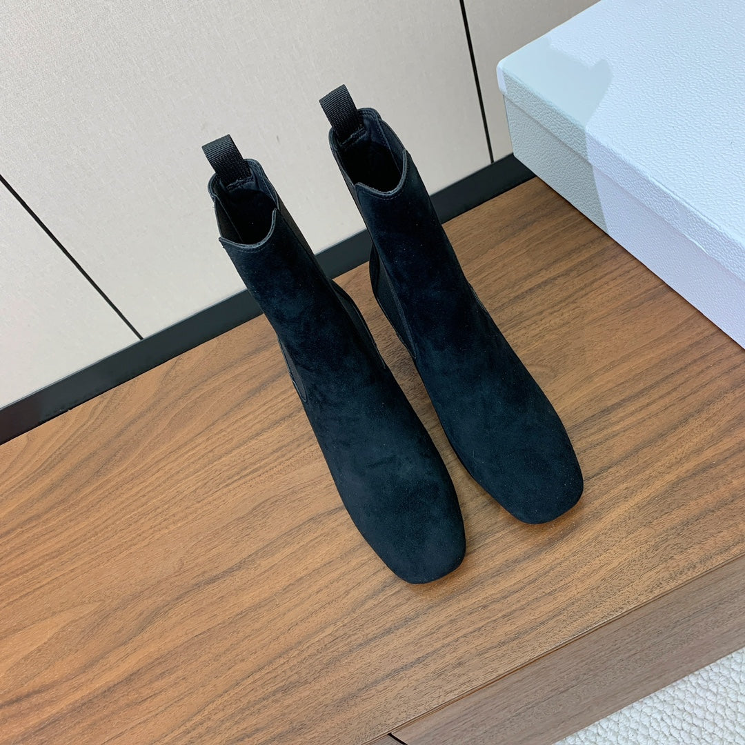 DIOR 25S ANKLE BOOTS 80 MM IN BLACK SUEDE - 35