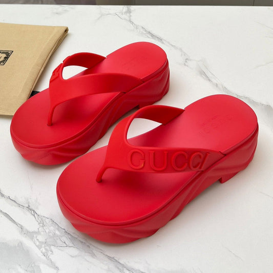 THONG PLATFORM IN RUBY RED IMPORTED TPU - 35