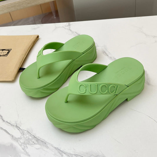 THONG PLATFORM IN PISTACHIO GREEN IMPORTED TPU - 35