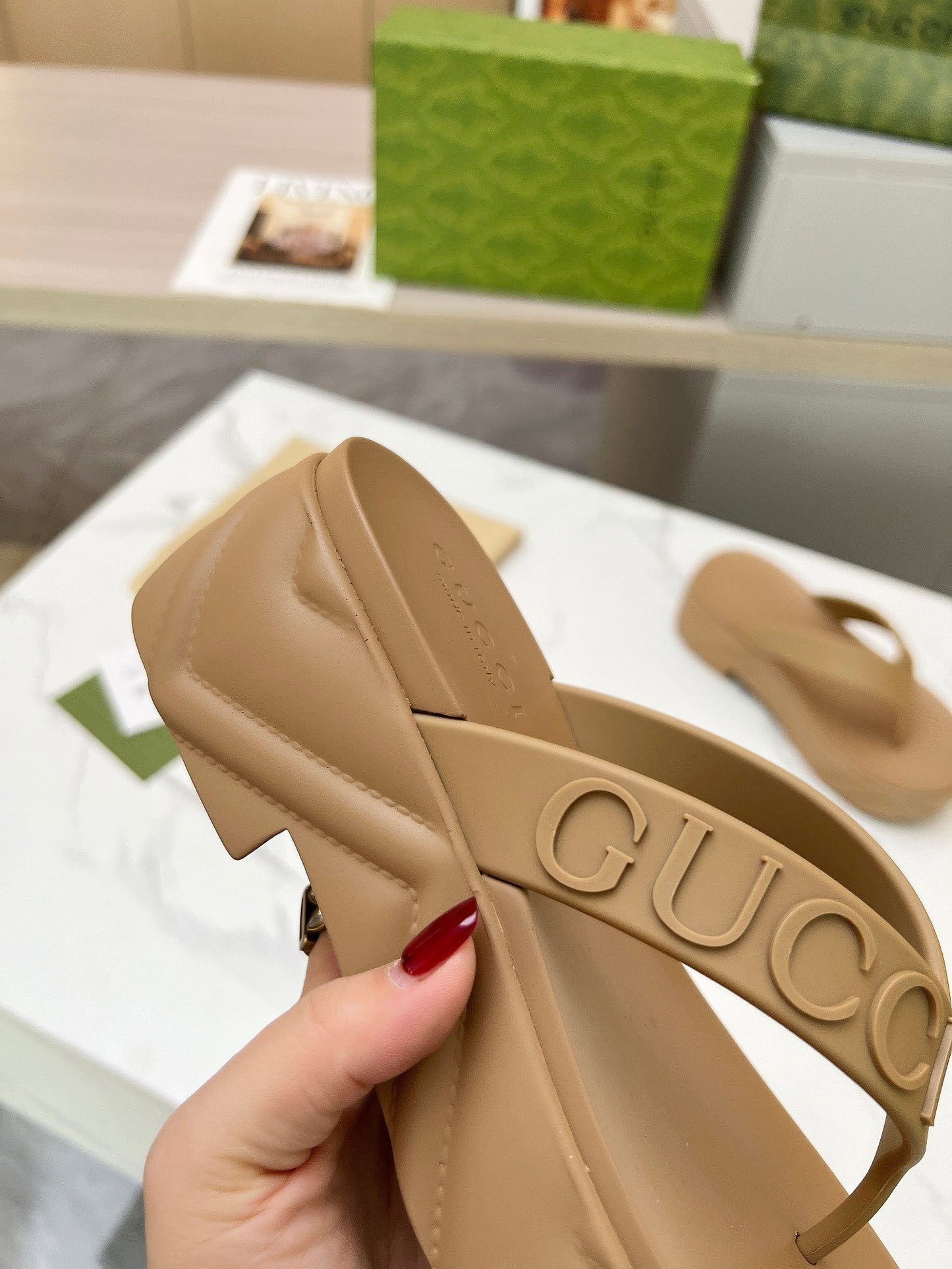 THONG PLATFORM IN CIDER BROWN IMPORTED TPU - 35