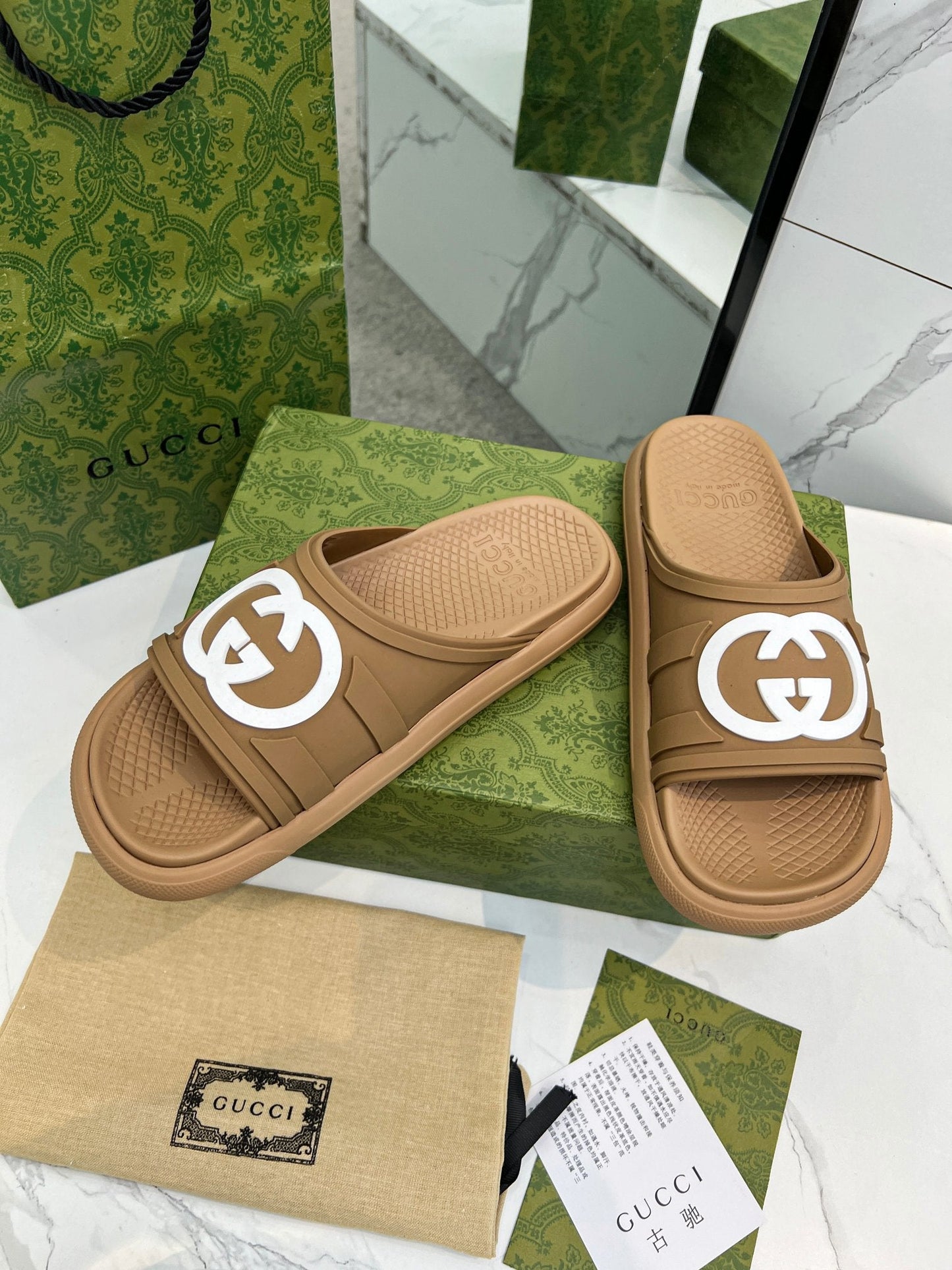 PLATFORM SLIPPERS IN PEANUT BROWN IMPORTED TPU - 35