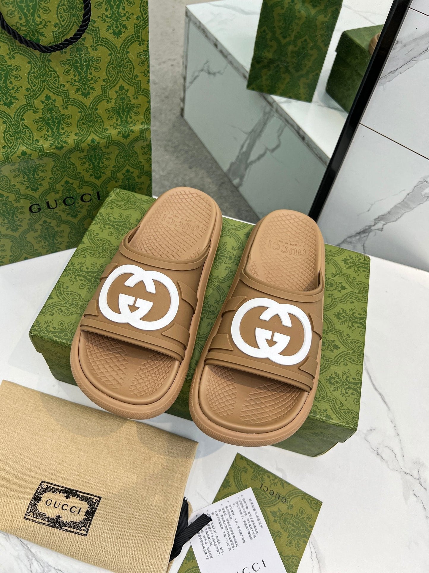 PLATFORM SLIPPERS IN PEANUT BROWN IMPORTED TPU - 35