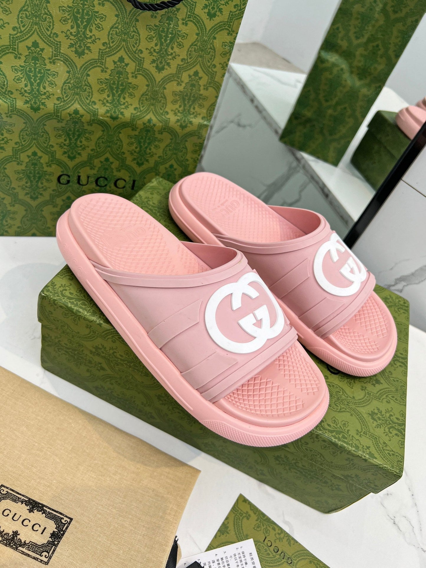 PLATFORM SLIPPERS IN LIGHT PINK IMPORTED TPU - 35