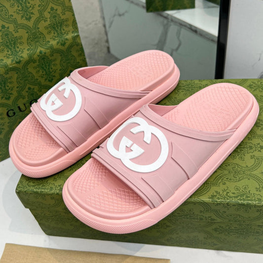 PLATFORM SLIPPERS IN LIGHT PINK IMPORTED TPU - 35