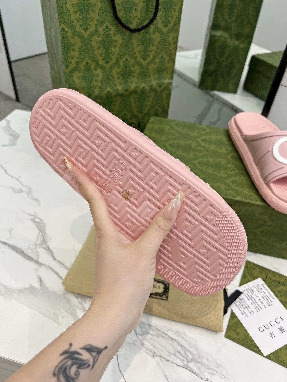 PLATFORM SLIPPERS IN LIGHT PINK IMPORTED TPU - 35