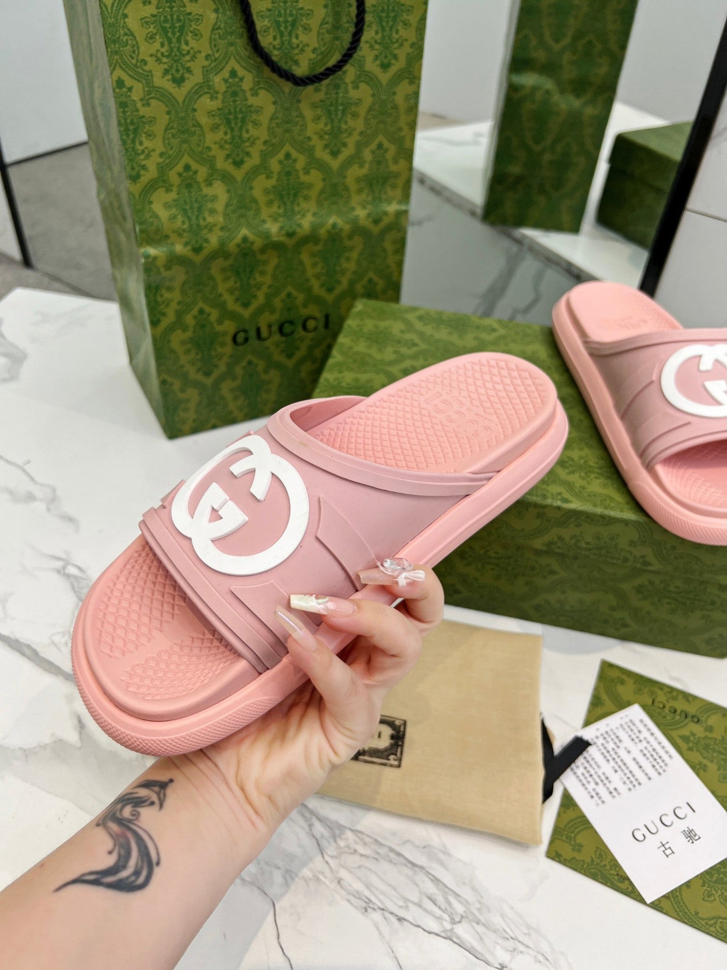 PLATFORM SLIPPERS IN LIGHT PINK IMPORTED TPU - 35