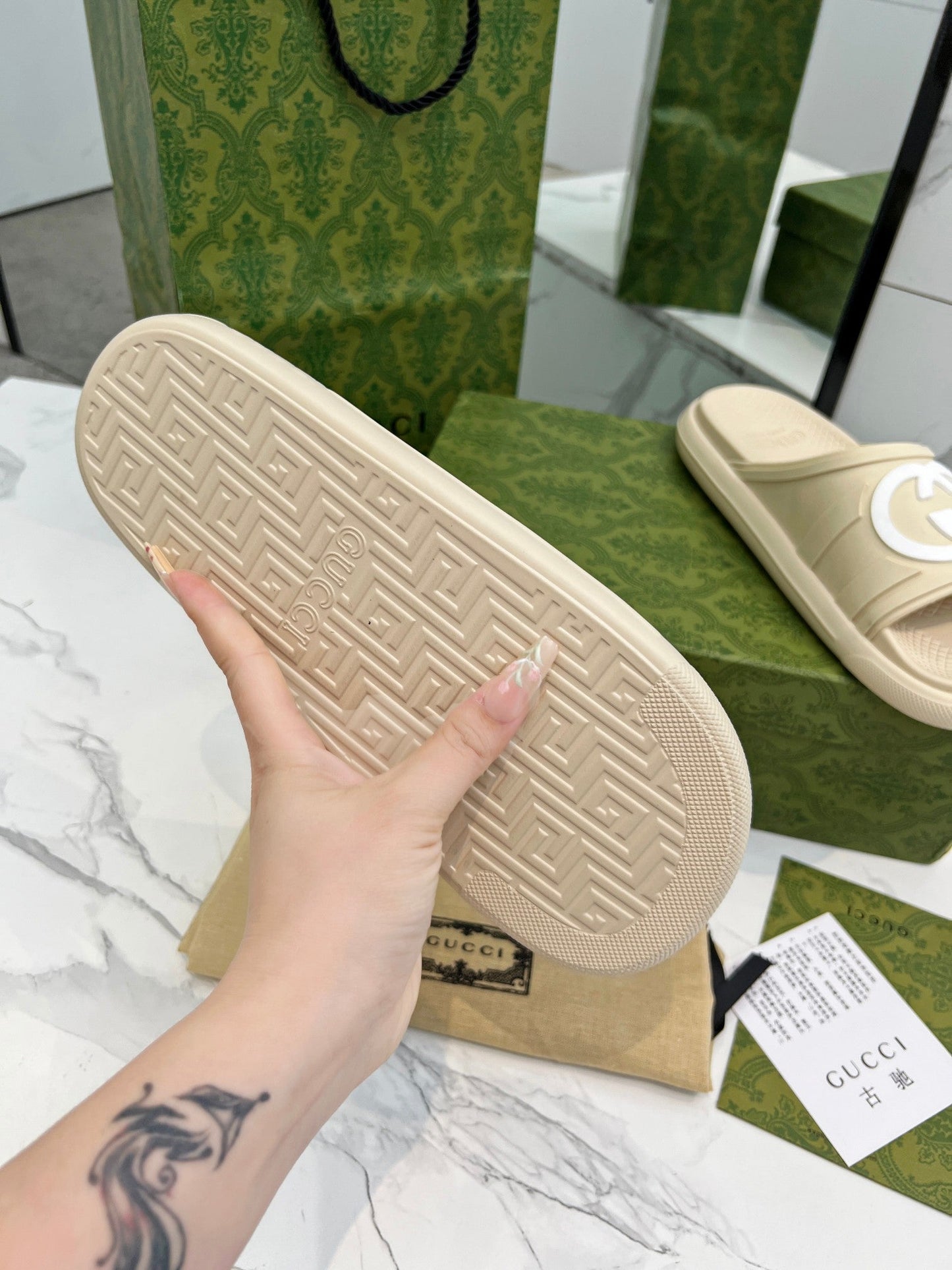 PLATFORM SLIPPERS IN SAND BROWN IMPORTED TPU - 35