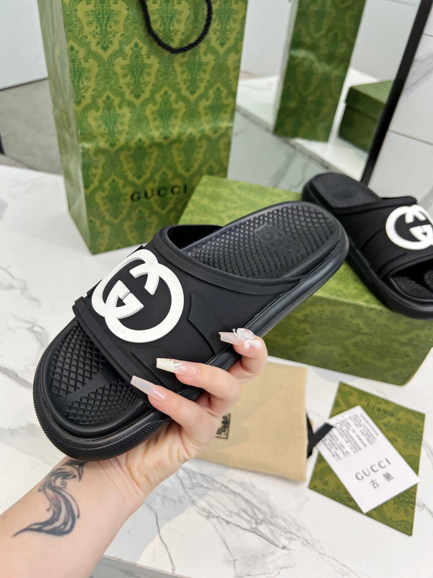 PLATFORM SLIPPERS IN BLACK IMPORTED TPU - 35