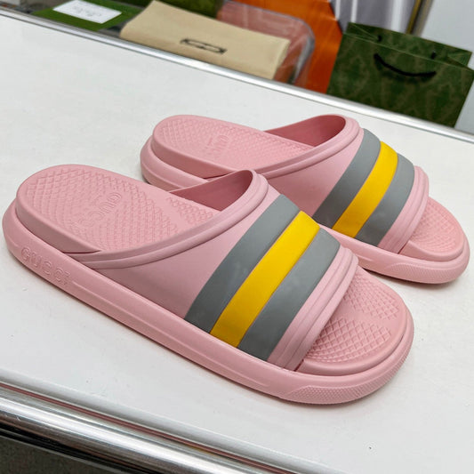 PLATFORM SLIPPERS IN LIGHT PINK MIX COLORFUL IMPORTED TPU - 35