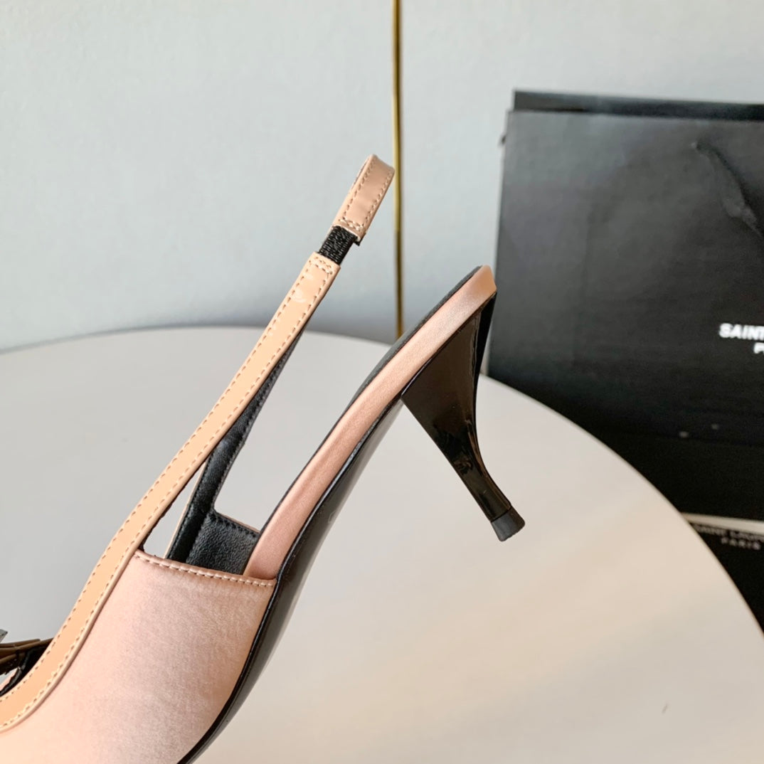 SL BLADE SLINGBACK PINK NUDE SATIN - 35 / 6 CM