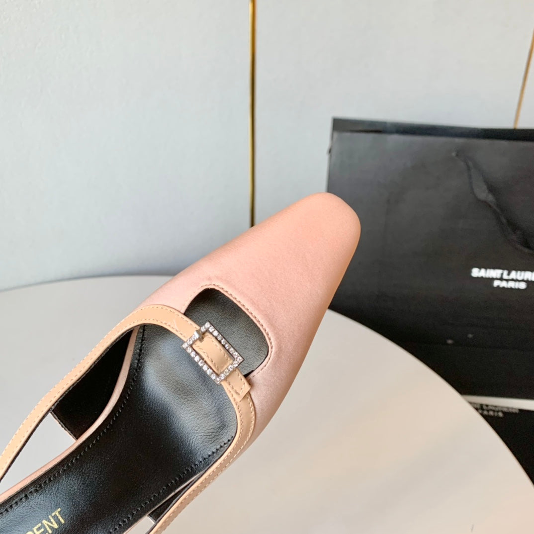 SL BLADE SLINGBACK PINK NUDE SATIN - 35 / 6 CM