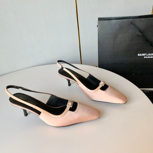 SL BLADE SLINGBACK PINK NUDE SATIN - 35 / 6 CM