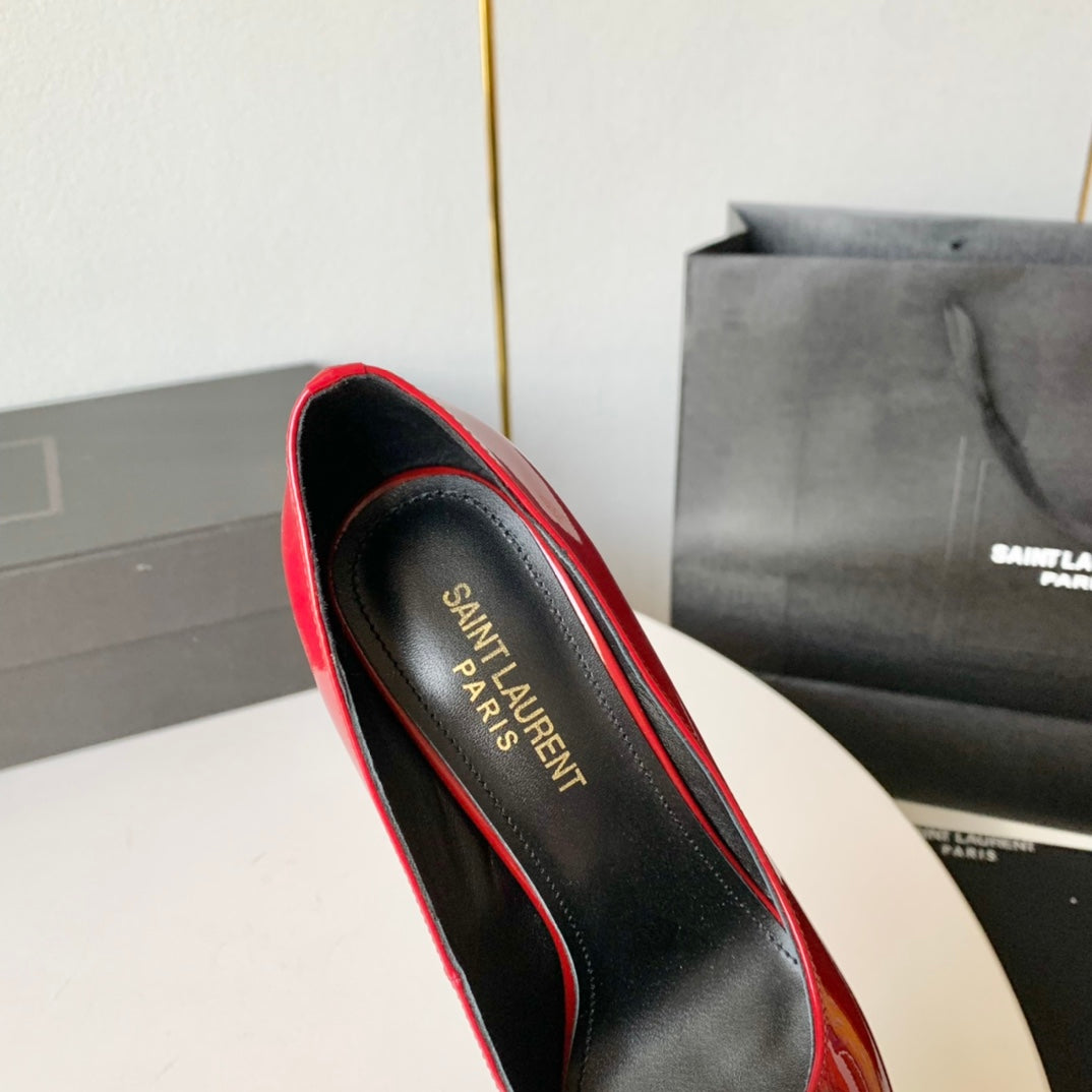 SL TRIANGLE BASIC HIGH HEELS RED CALFSKIN - 35