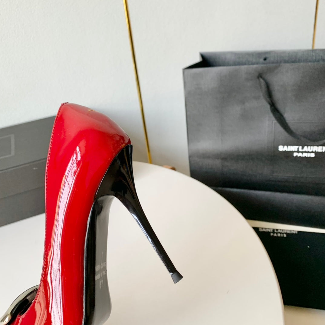 SL TRIANGLE BASIC HIGH HEELS RED CALFSKIN - 35