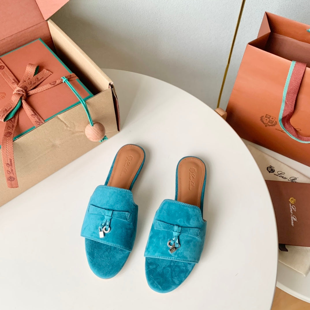 Summer Charms Sandals in Blue Suede - 35