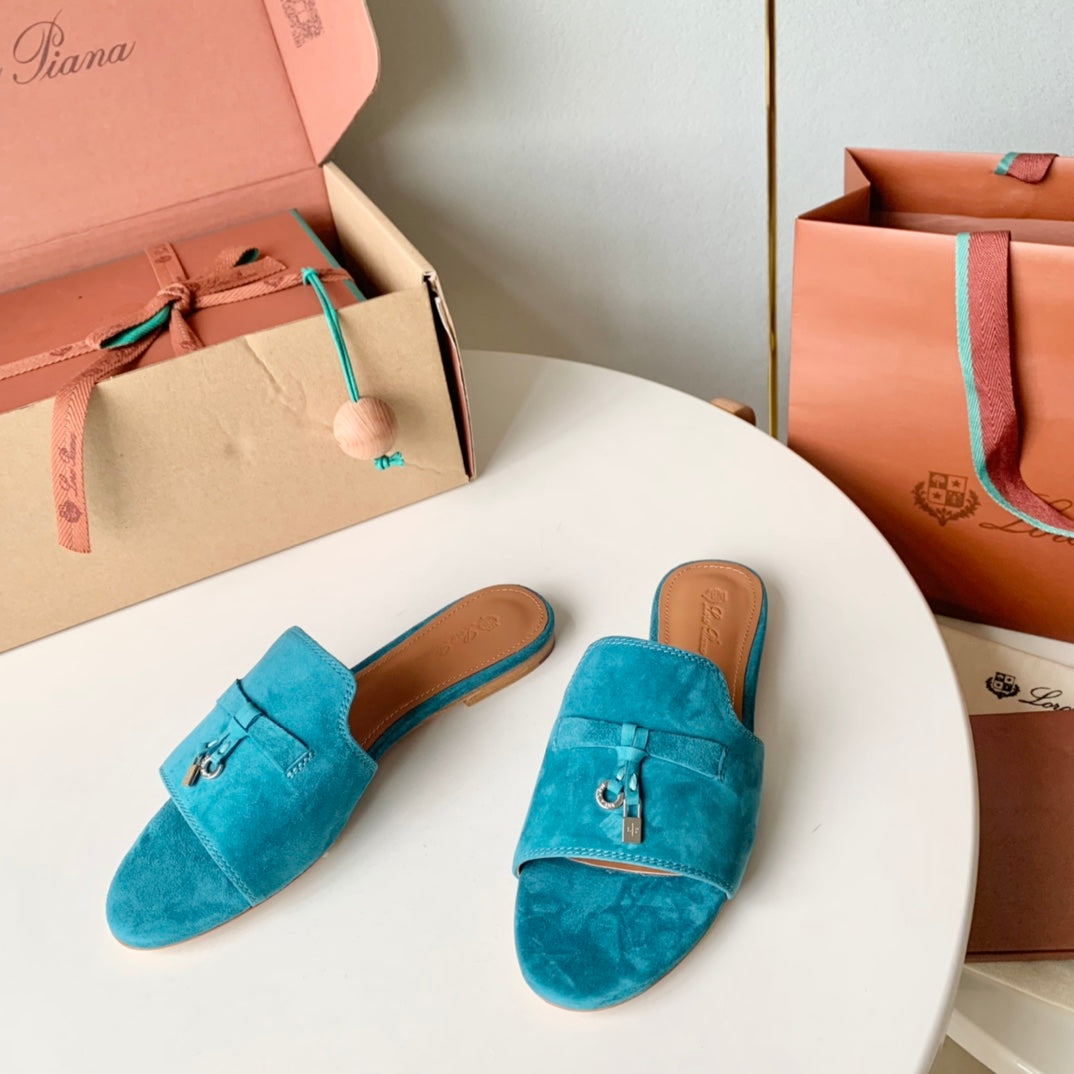 Summer Charms Sandals in Blue Suede - 35