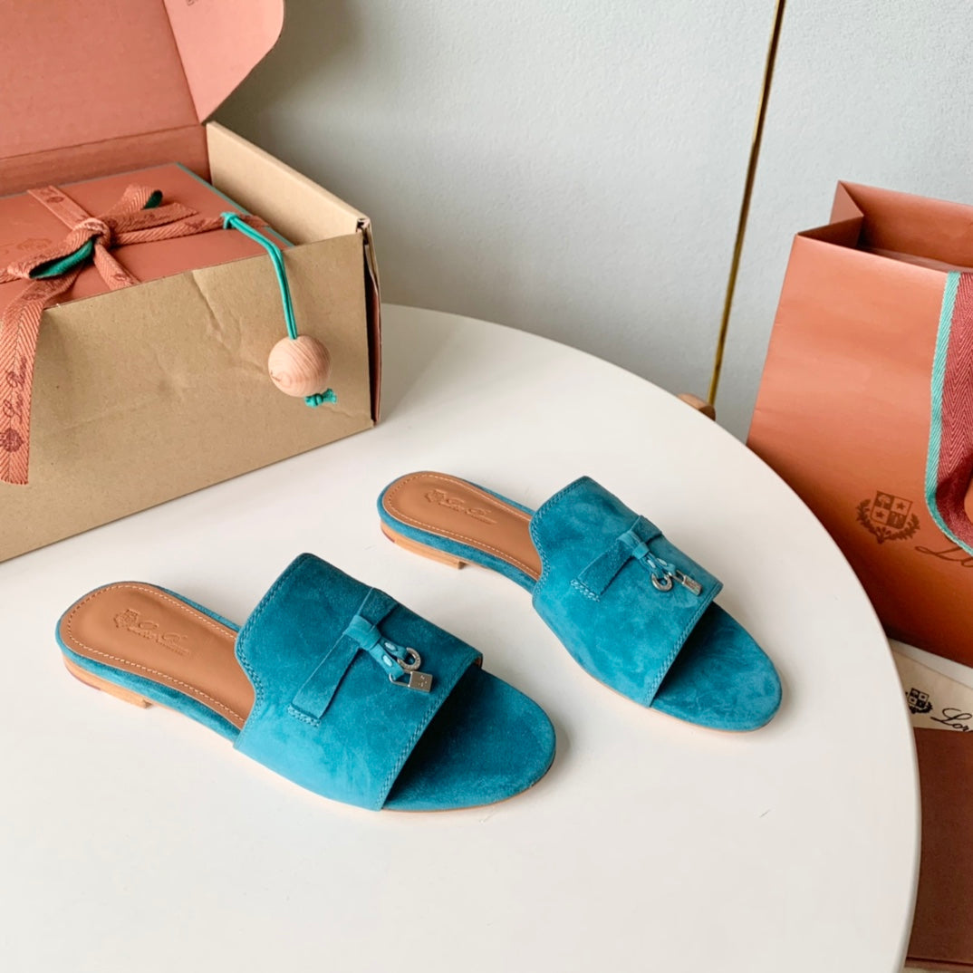 Summer Charms Sandals in Blue Suede - 35