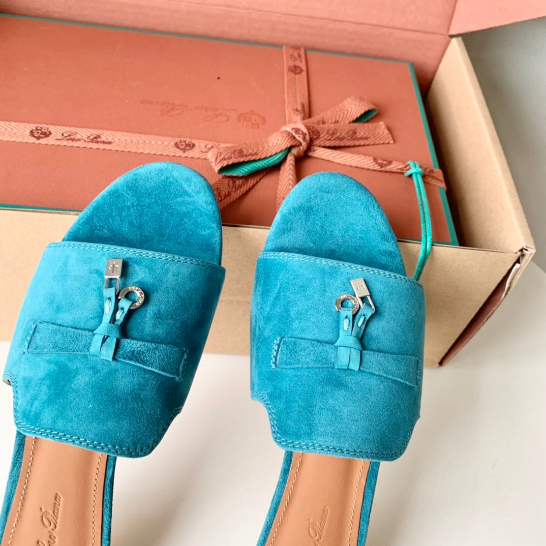 Summer Charms Sandals in Blue Suede - 35