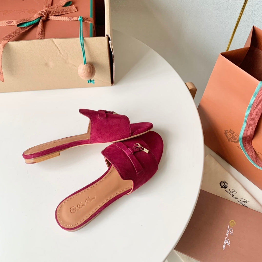 Summer Charms Sandals in Wine Suede - 35