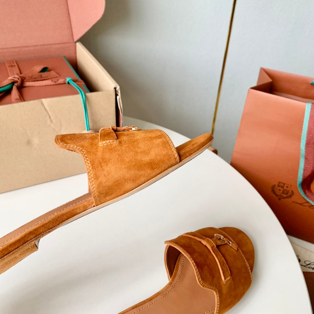 Summer Charms Sandals in Tan Suede - 35