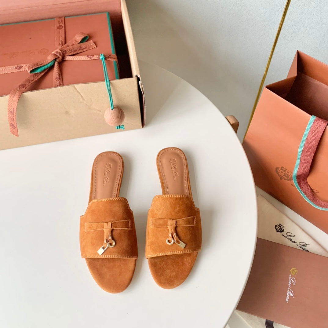 Summer Charms Sandals in Tan Suede - 35