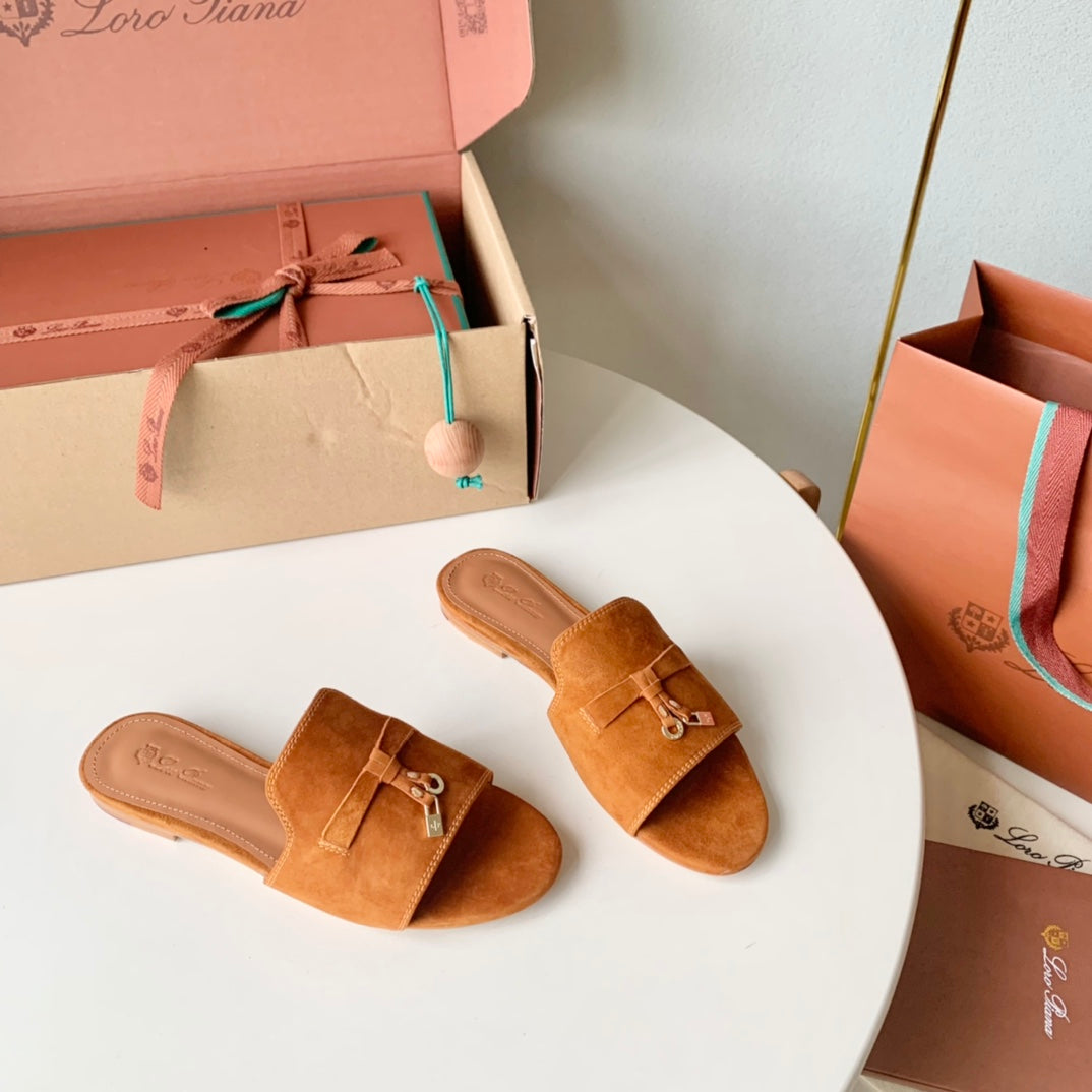 Summer Charms Sandals in Tan Suede - 35