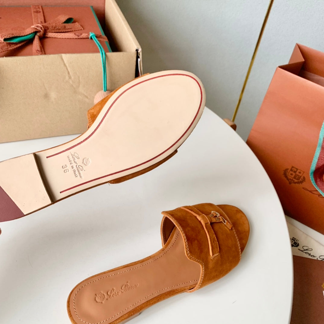 Summer Charms Sandals in Tan Suede - 35