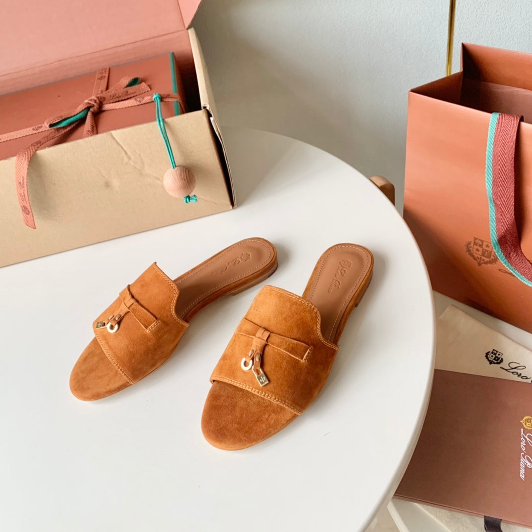 Summer Charms Sandals in Tan Suede - 35
