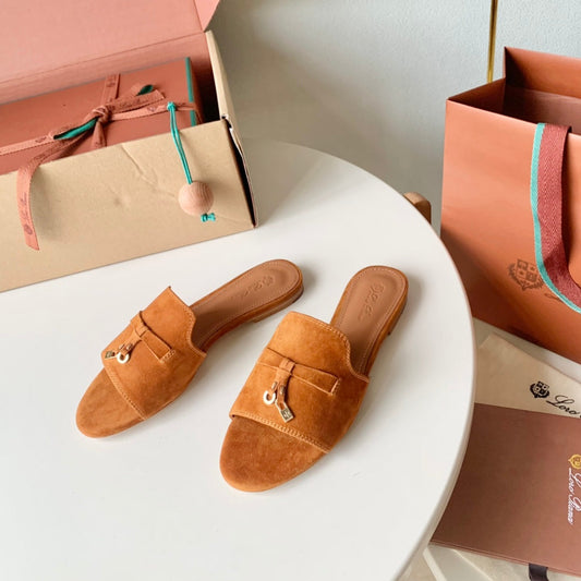 Summer Charms Sandals in Tan Suede - 35
