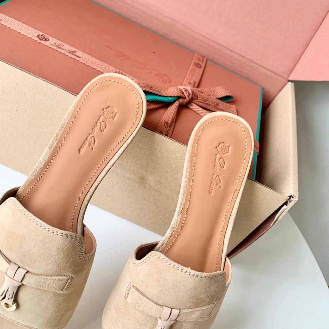 Summer Charms Sandals in Beige Suede - 35