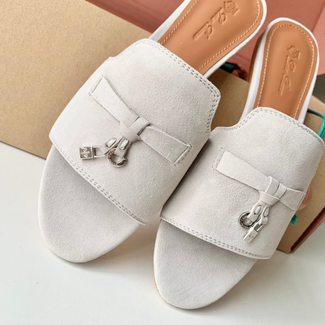 Summer Charms Sandals in White Suede - 35