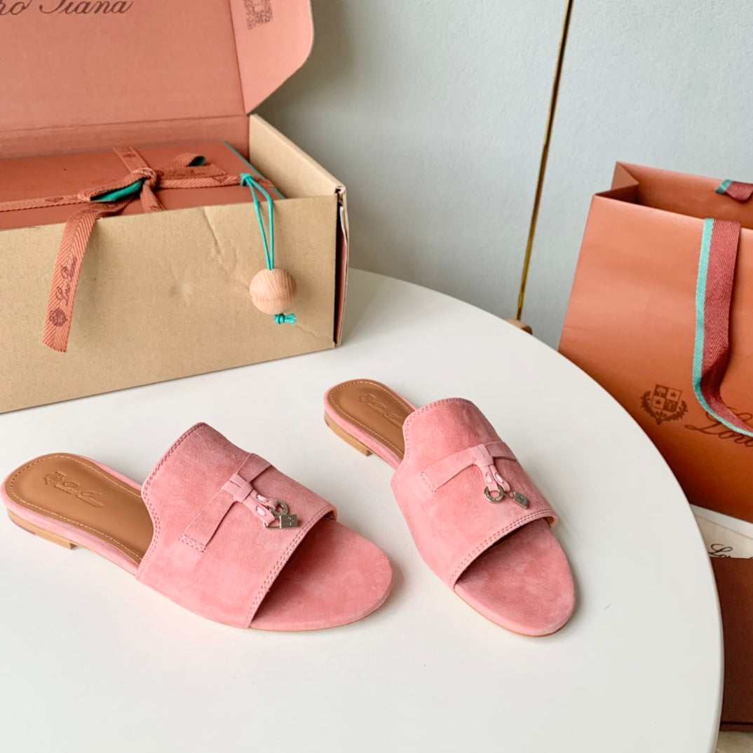 Summer Charms Sandals in Pink Suede - 35