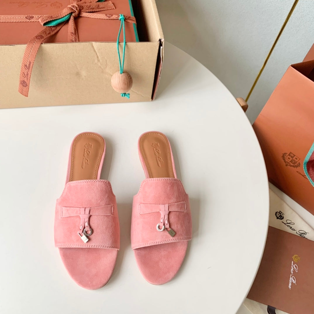 Summer Charms Sandals in Pink Suede - 35