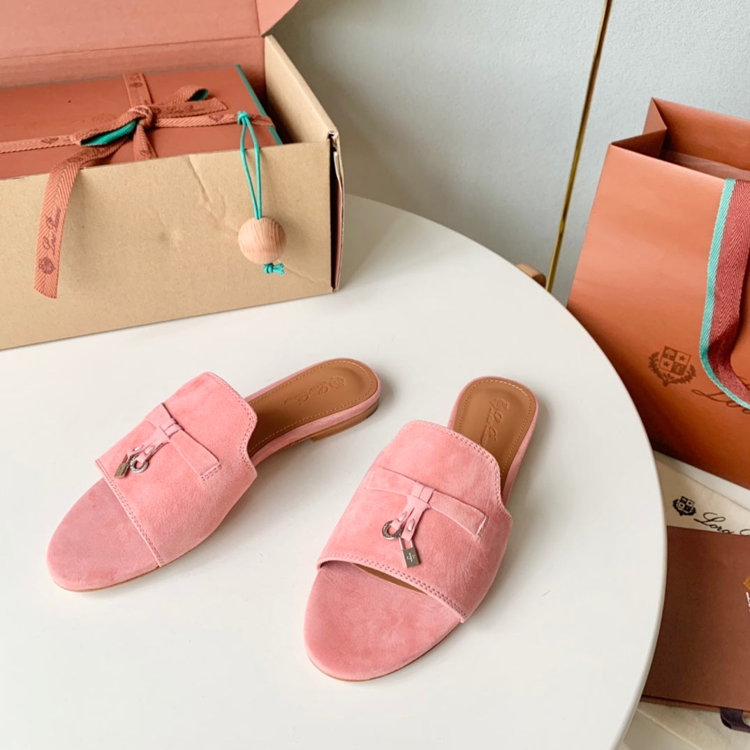 Summer Charms Sandals in Pink Suede - 35