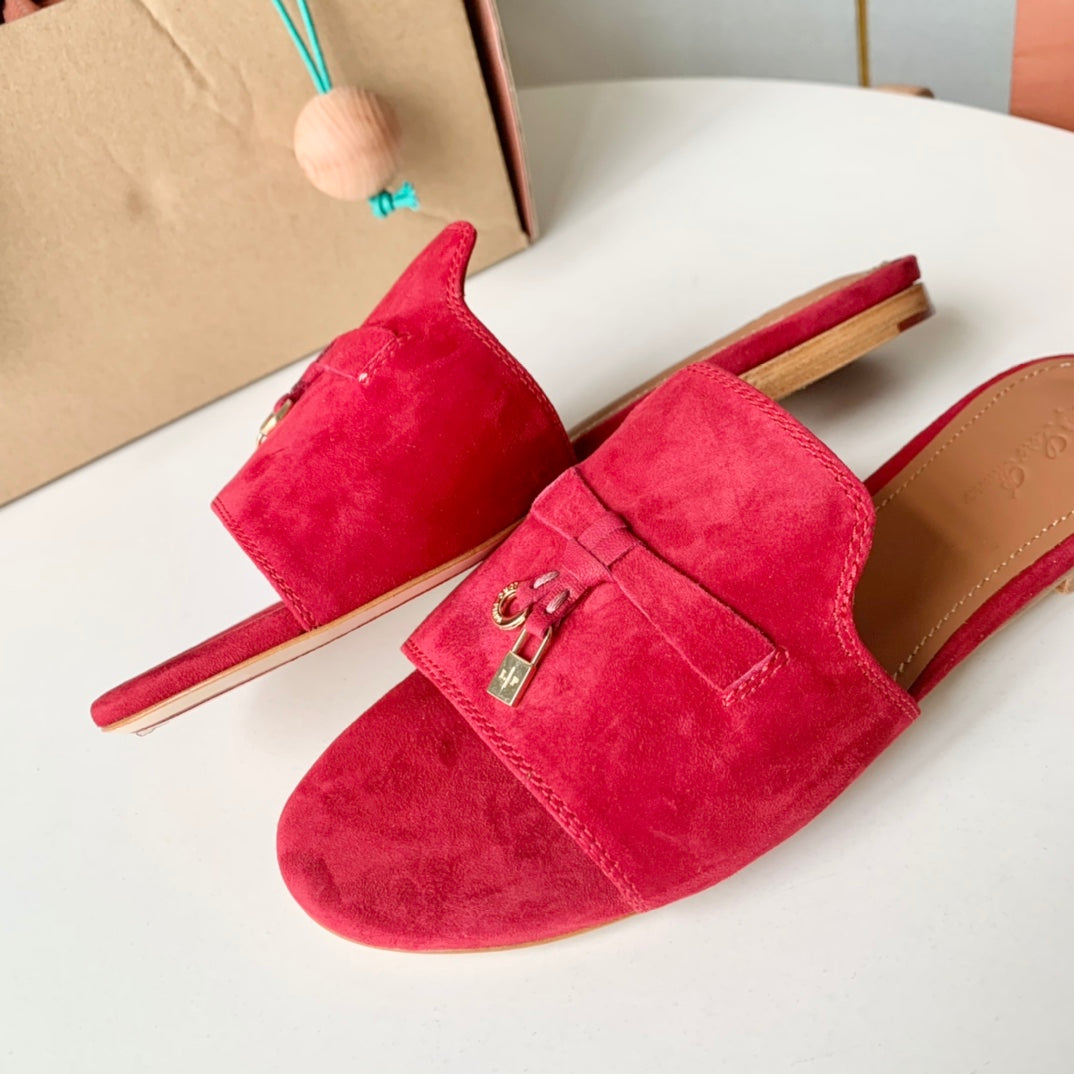 Summer Charms Sandals in Red Suede - 35