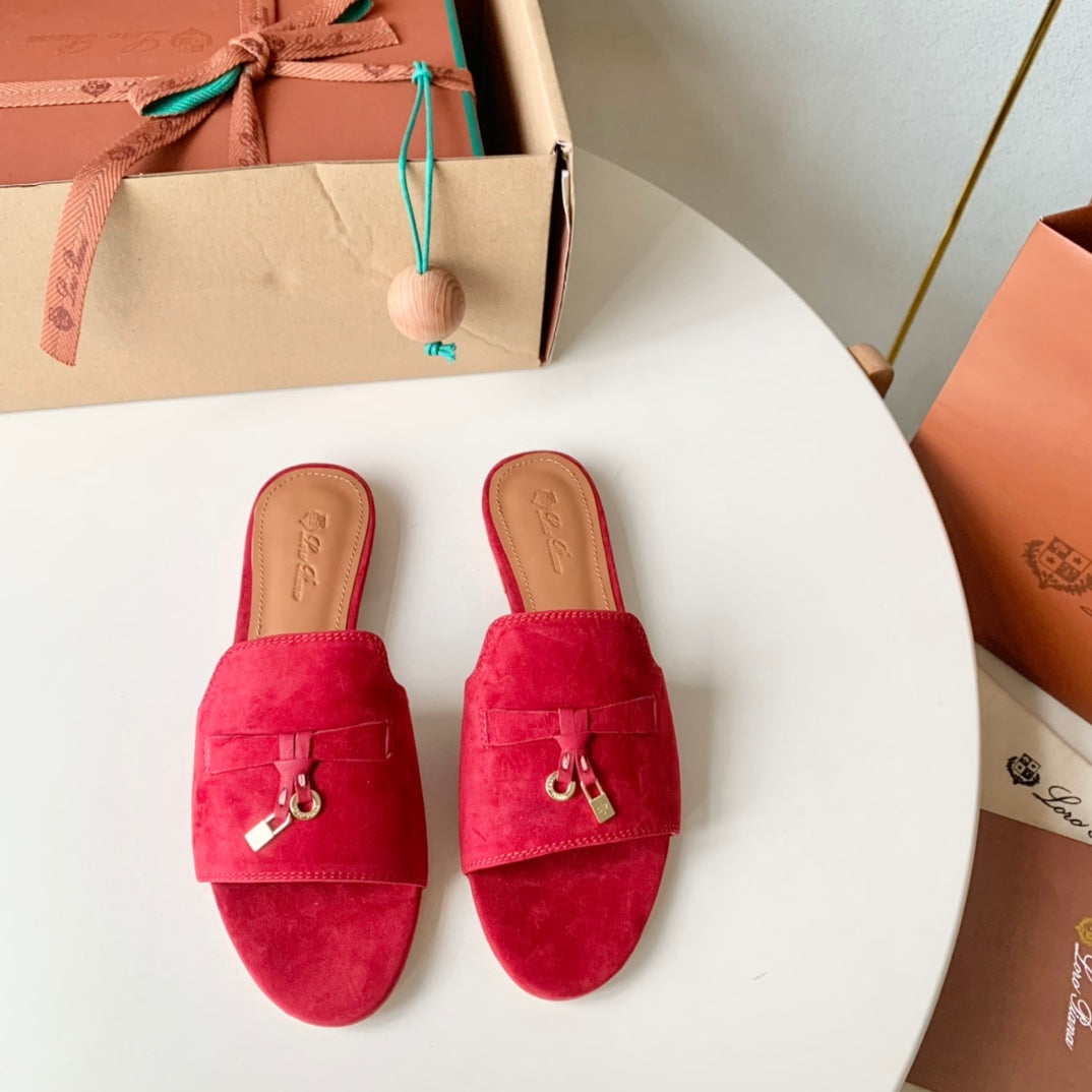 Summer Charms Sandals in Red Suede - 35