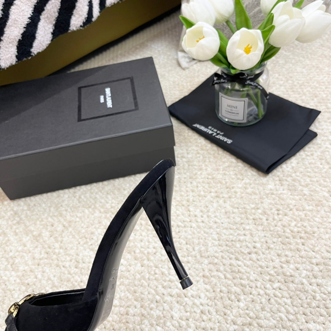 SL LINK MULES PUMP BLACK VELVET - 35