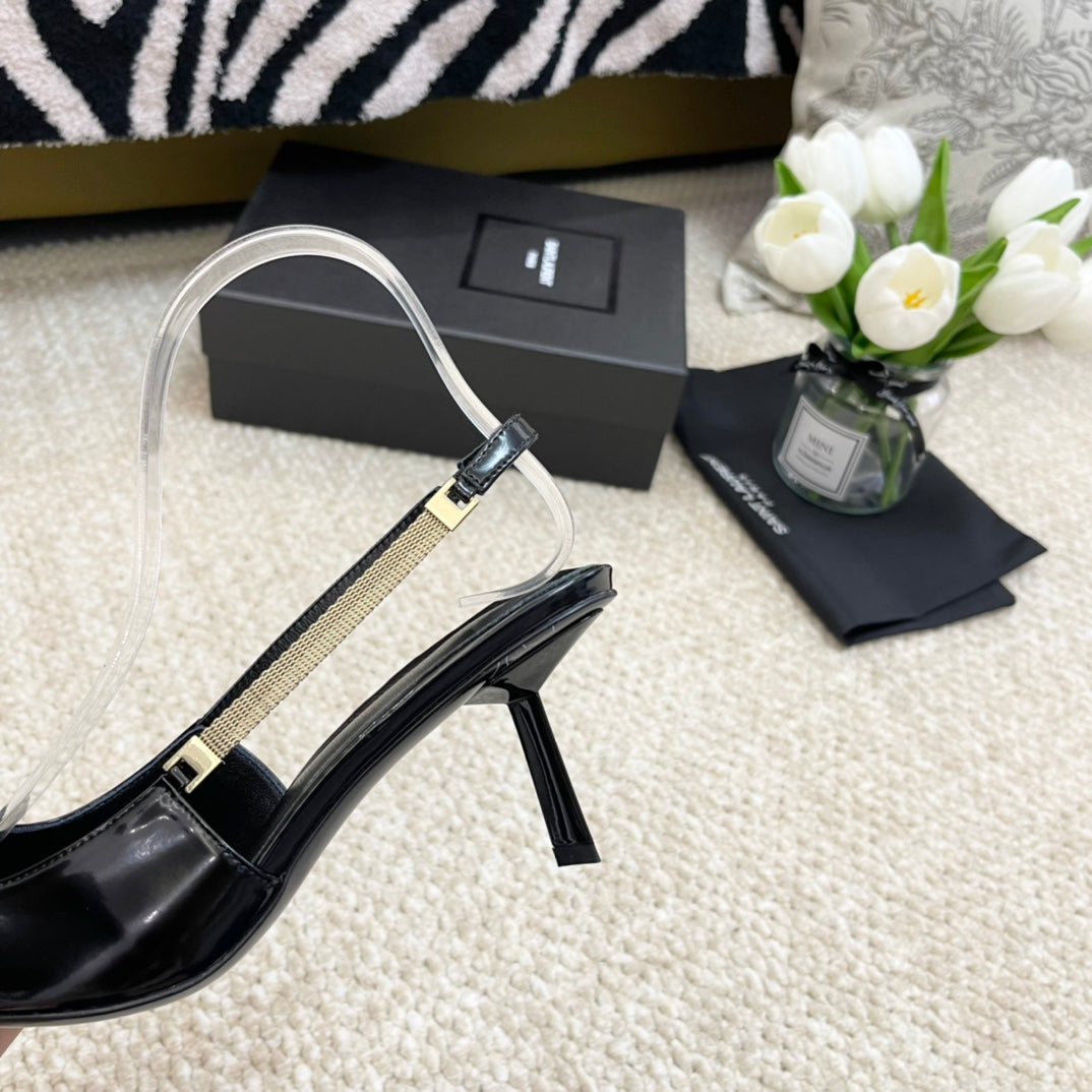 SL BLAKE SLINGBACK PUMPS BLACK CALFSKIN - 35 / 6.5 CM