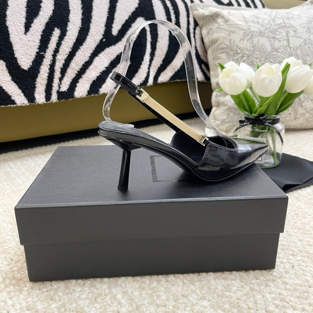 SL BLAKE SLINGBACK PUMPS BLACK CALFSKIN - 35 / 6.5 CM