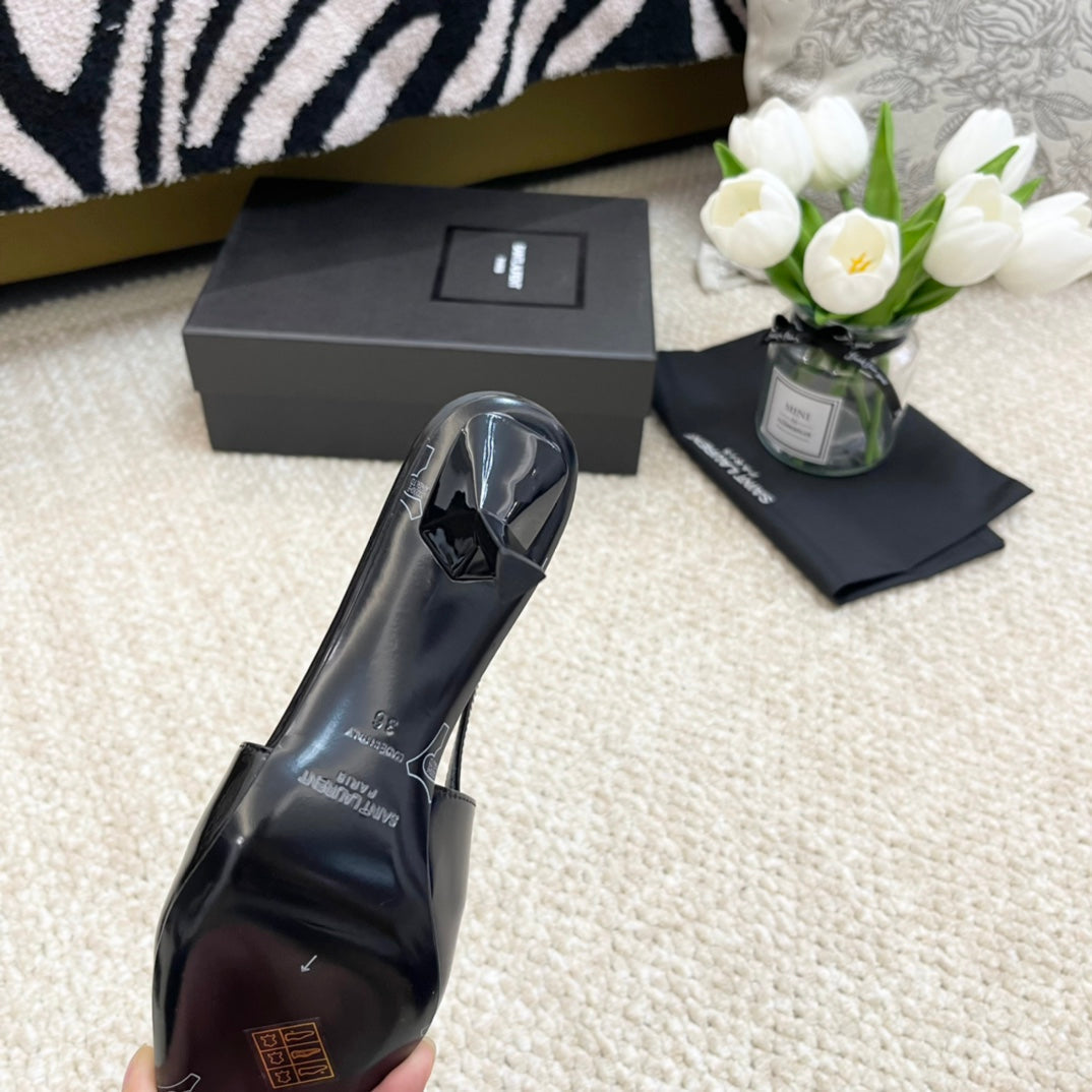 SL BLAKE SLINGBACK PUMPS BLACK CALFSKIN - 35 / 6.5 CM
