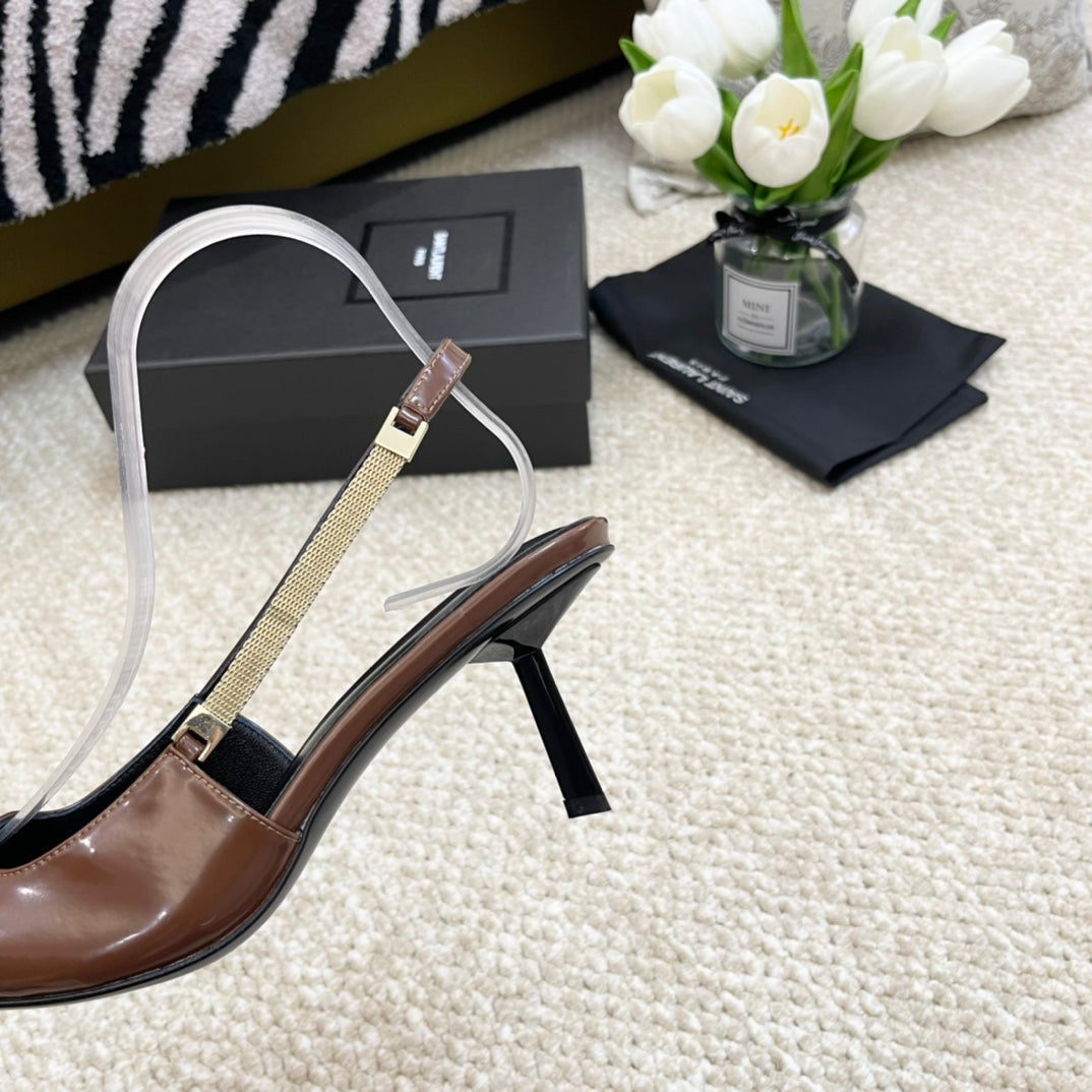 SL BLAKE SLINGBACK PUMPS CARAMEL CALFSKIN - 35 / 6.5 CM