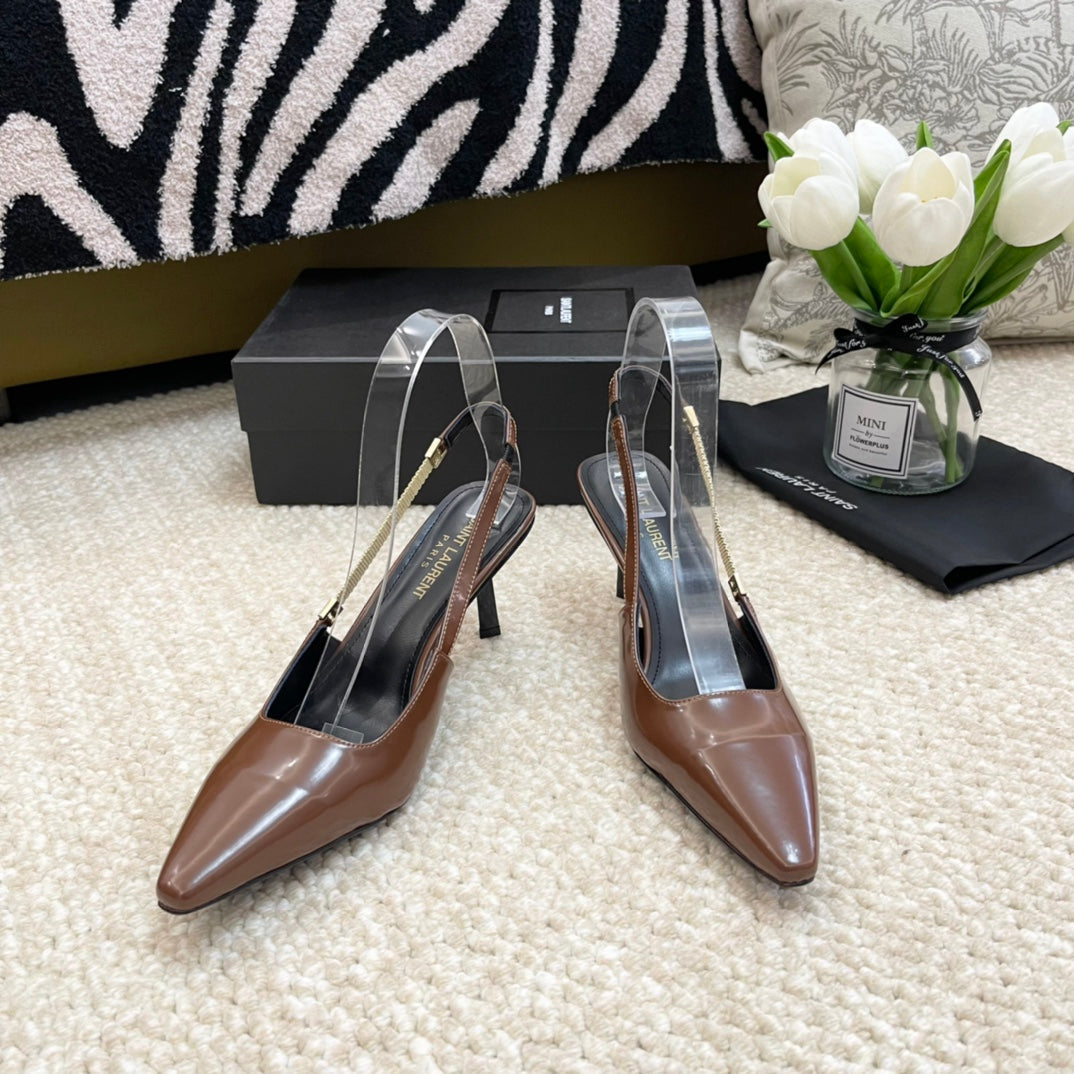 SL BLAKE SLINGBACK PUMPS CARAMEL CALFSKIN - 35 / 6.5 CM